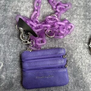 Save the girls phone strap and coin purse purple long